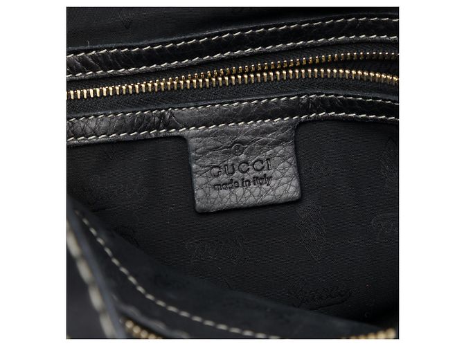 Sac à main Gucci Boule avec poignée supérieure en cuir de veau noir et blason - vue 5