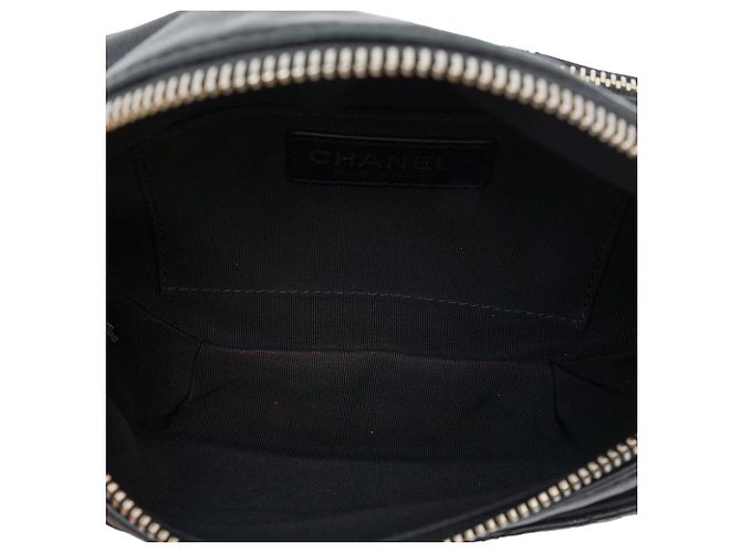Sac Chanel Classic Bi Waist Bag en agneau matelassé noir - vue 4