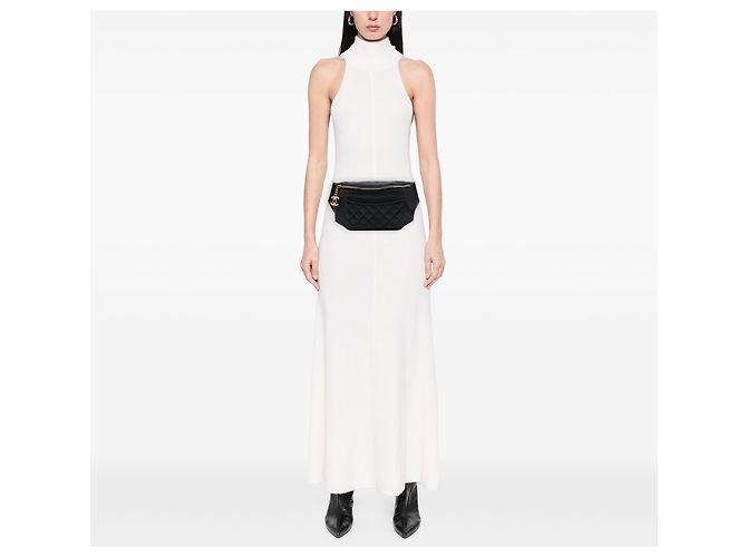 Sac Chanel Classic Bi Waist Bag en agneau matelassé noir - vue 6