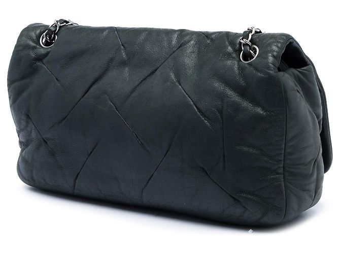 Chanel Black Iridescent Calfskin East West Glint Flap Nero - vista 2