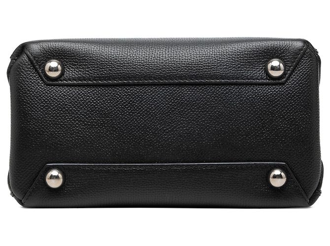 Borsa Satchel Banner Burberry in vitello grana naturale nera con occhielli per neonati - vista 3