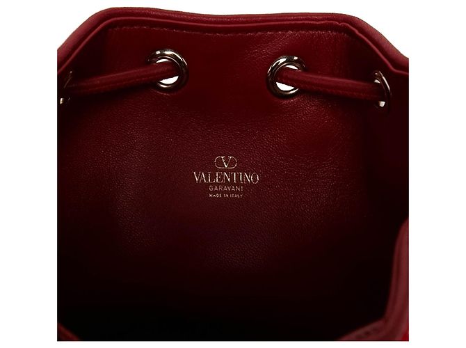 Mini borsa secchiello Valentino VLogo Iconographe in tela beige - vista 5