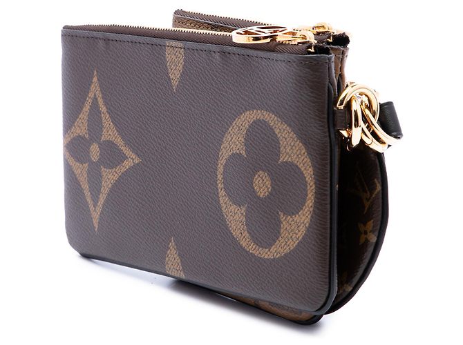Louis Vuitton Brown Monogram Reverse Giant Trio Set Pouch Castaño - vista 2