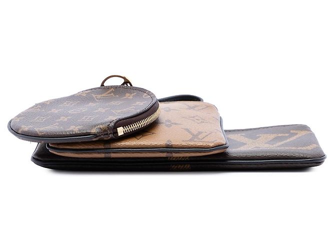 Louis Vuitton Brown Monogram Reverse Giant Trio Set Pouch Castaño - vista 3