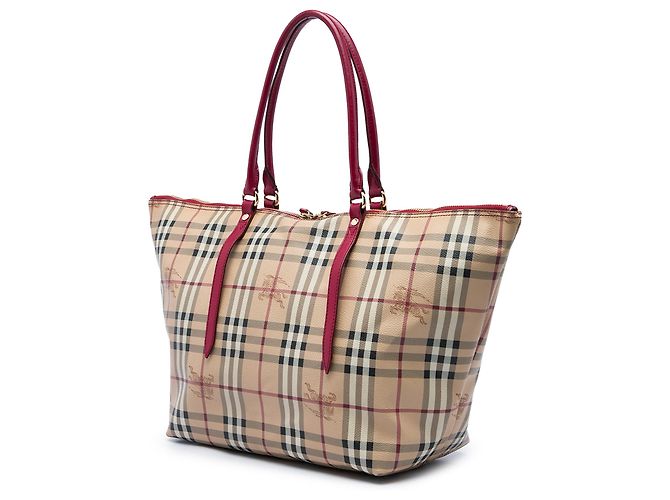 Borsa Burberry Beige Small Haymarket Check Coated Canvas Salisbury - vista 2