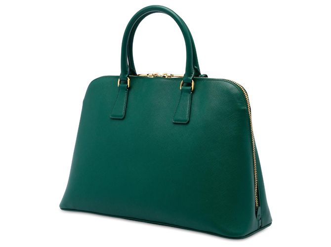 Borsa Prada Green Large Saffiano Lux Promenade Satchel Verde - vista 2