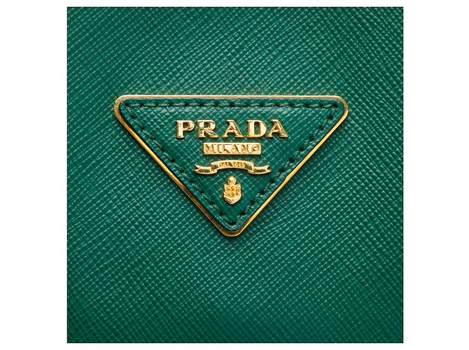Borsa Prada Green Large Saffiano Lux Promenade Satchel Verde - vista 5