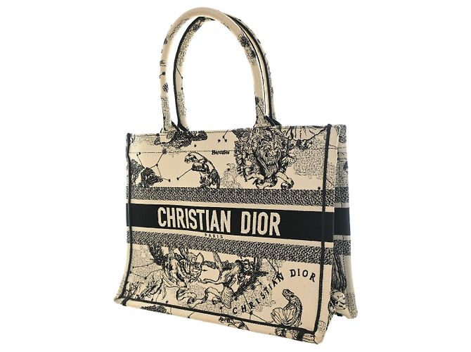 Dior Book Tote Medium aus besticktem Canvas Zodiac Toile De Jouy Weiß - Ansicht 10
