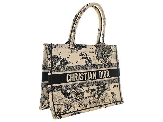 Dior Book Tote Medium aus besticktem Canvas Zodiac Toile De Jouy Weiß - Ansicht 11