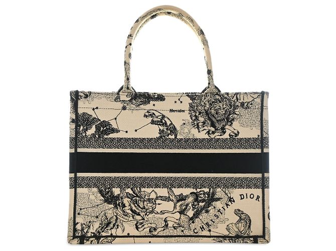 Dior Book Tote Medium aus besticktem Canvas Zodiac Toile De Jouy Weiß - Ansicht 2