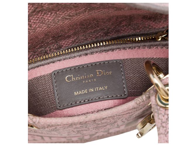 Dior Pink Mini Embroidered Canvas Toile De Jouy Lady D Lite - Ansicht 5