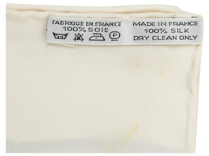 Foulard di seta Hermès White Marine et Cavalerie 90 Bianco - vista 2
