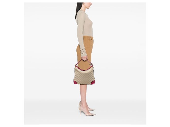 Gucci Beige Small GG Canvas Miss GG Hobo - vista 5
