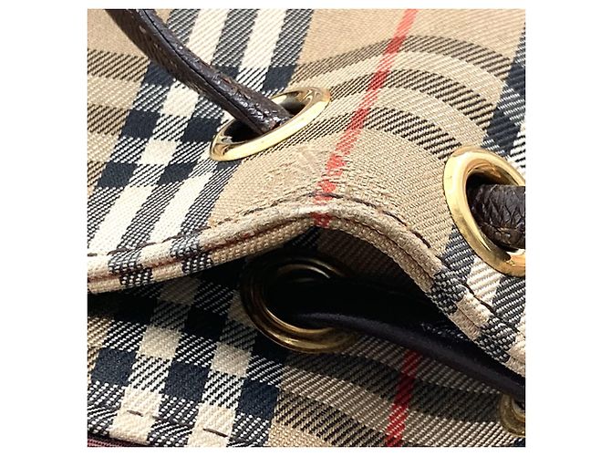 Zaino Burberry Beige Haymarket Check Canvas - vista 11