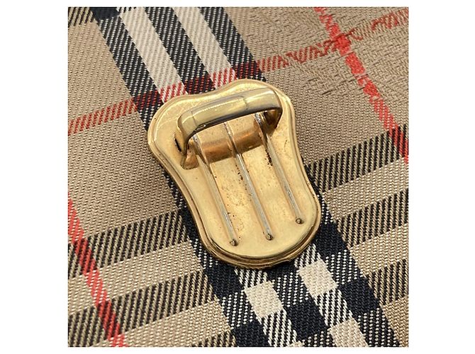 Zaino Burberry Beige Haymarket Check Canvas - vista 12