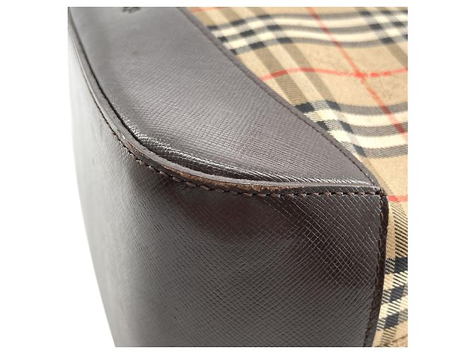 Zaino Burberry Beige Haymarket Check Canvas - vista 15