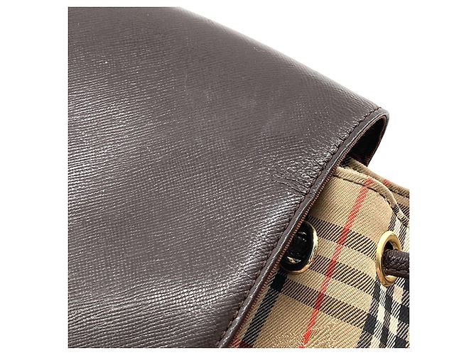 Zaino Burberry Beige Haymarket Check Canvas - vista 16