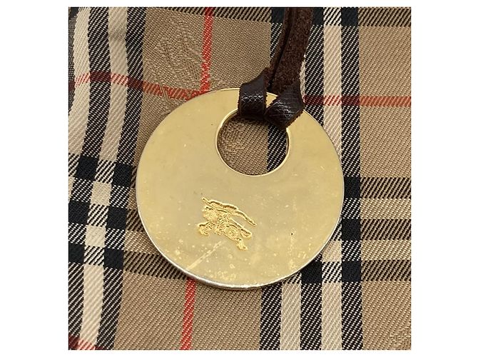 Zaino Burberry Beige Haymarket Check Canvas - vista 7