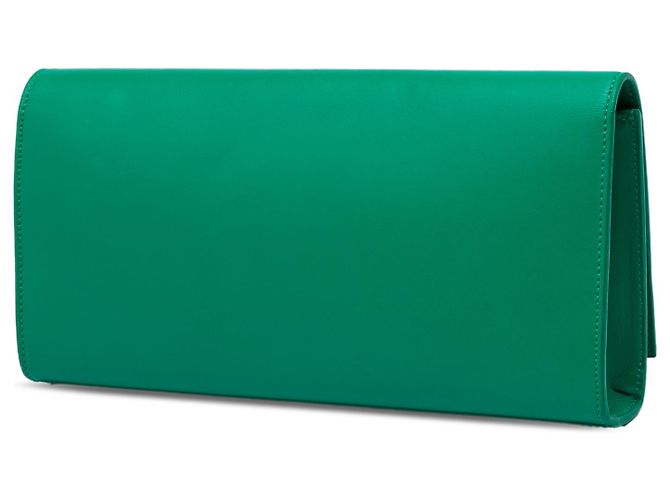 Autre Marque Clutch Cassandre Saint Laurent de piel lisa verde - vista 2