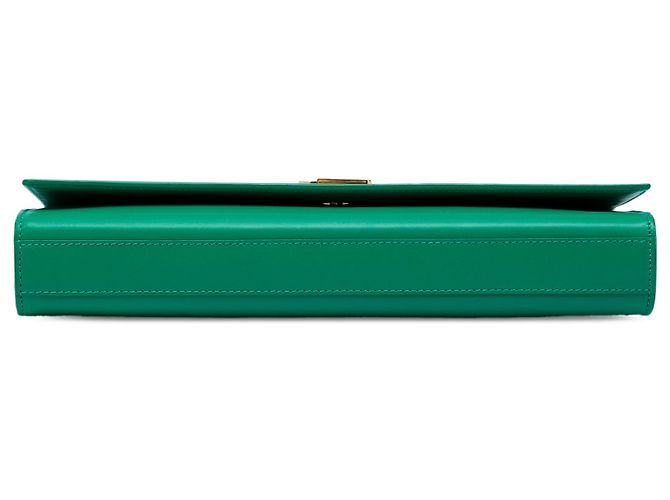 Autre Marque Clutch Cassandre Saint Laurent de piel lisa verde - vista 3