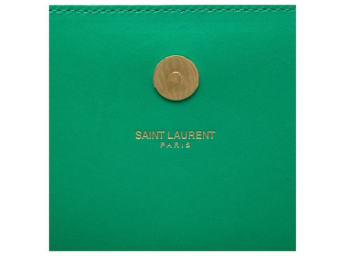 Autre Marque Clutch Cassandre Saint Laurent de piel lisa verde - vista 5