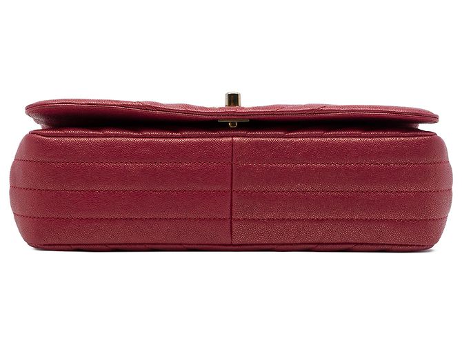 Chanel Red Medium Chevron Iridescent Caviar Statement Flap Rot - Ansicht 3