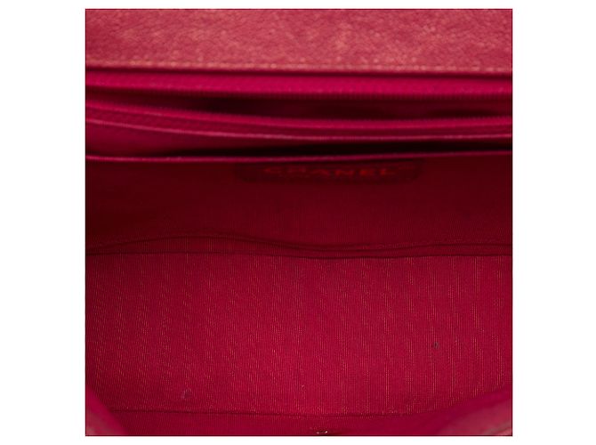 Chanel Red Medium Chevron Iridescent Caviar Statement Flap Rot - Ansicht 4