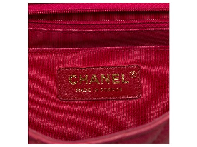 Chanel Red Medium Chevron Iridescent Caviar Statement Flap Rot - Ansicht 5