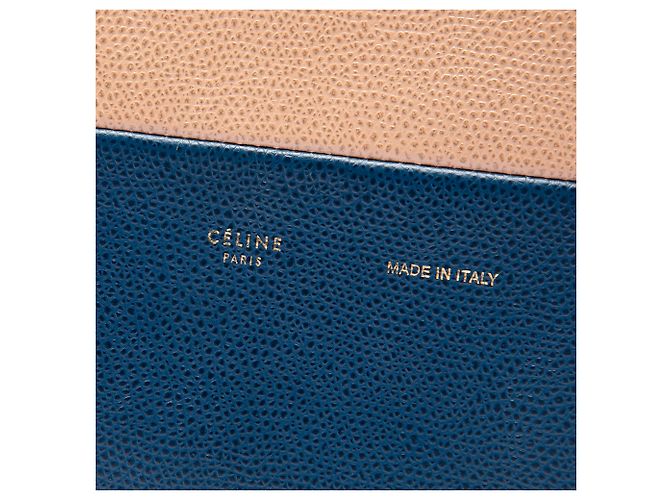 Céline Celine Beige Small Bicolor Grained Calfskin Vertical Cabas Tote - vista 5