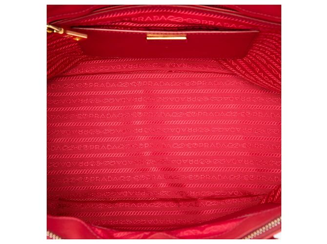 Prada Red Medium Saffiano Lux Galleria Double Zip Tote Rot - Ansicht 4