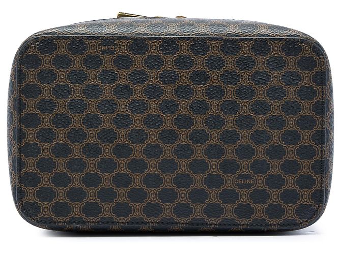 Céline Bolso de tocador Celine Brown Macadam Coated Canvas Double Zip Castaño Marrón oscuro - vista 3
