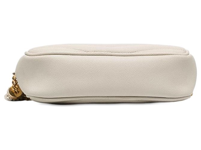 Autre Marque Borsa camera Saint Laurent Lou con nappina in pelle grain de poudre bianca e monogramma mini Bianco Bianco sporco - vista 3