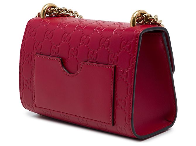 Gucci Red Small Guccissima Padlock Crossbody - view 2
