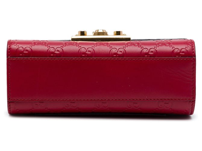 Gucci Red Small Guccissima Padlock Crossbody - view 3