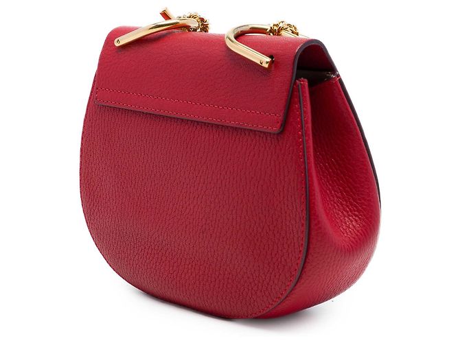 Chloé Mini Borsa a Tracolla Drew in Pelle Rossa Rosso - vista 2
