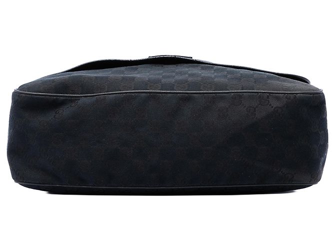 Sac messager à rabat Gucci en toile GG noire - vue 3
