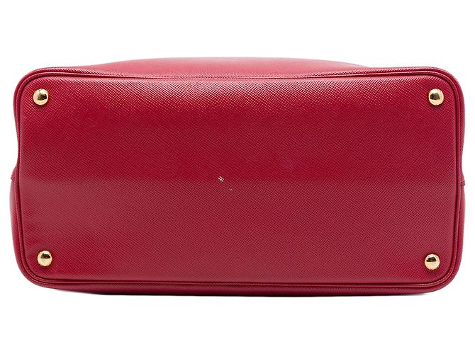 Prada Red Large Saffiano Cuir Double Satchel Vermelho - vista 3