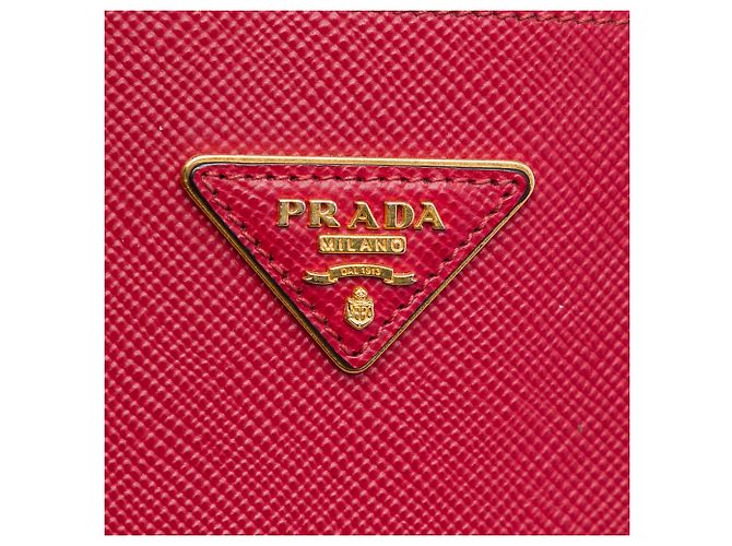 Prada Red Large Saffiano Cuir Double Satchel Vermelho - vista 5