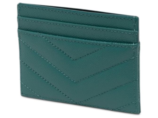 Autre Marque Porta-cartões Saint Laurent Green Grain De Poudre Monogram Cassandre Verde - vista 2