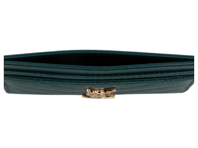 Autre Marque Porta-cartões Saint Laurent Green Grain De Poudre Monogram Cassandre Verde - vista 4