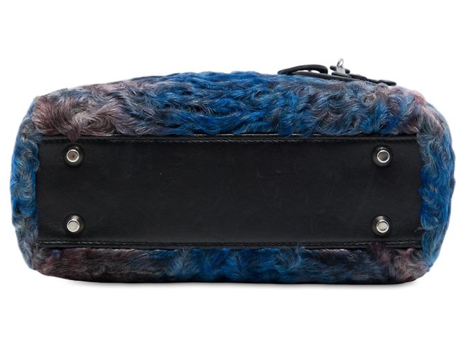 Dior Mini Lady Dior en piel de Astrakhan azul - vista 3