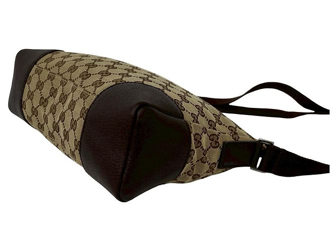 Borsa a tracolla Gucci in tela GG beige - vista 8