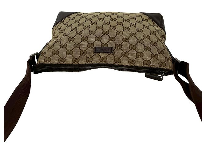 Borsa a tracolla Gucci in tela GG beige - vista 9