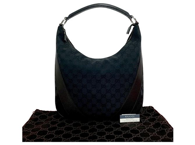 Borsa Hobo Gucci in tela GG nera Nero - vista 10