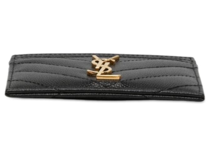 Autre Marque Tarjetero Saint Laurent Black Chevron Grain de Poudre Cassandre Negro - vista 3