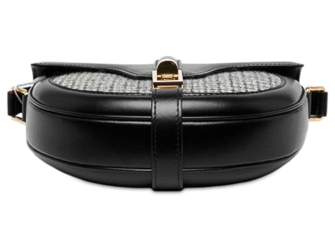 Céline Celine Black Small Calfskin and Tweed Besace 16 Crossbody - view 3