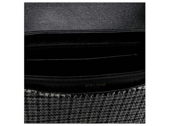 Céline Celine Black Small Calfskin and Tweed Besace 16 Crossbody - view 5
