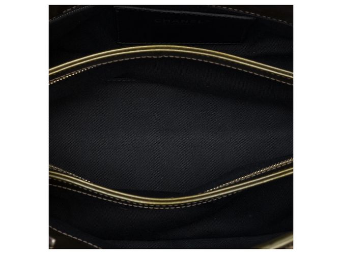 Borsa Bowling Chanel Just Mademoiselle Medium in vernice Ombré Dorata - vista 4