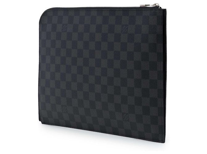 Louis Vuitton Black Damier Graphite Pochette Jour GM Nero - vista 2