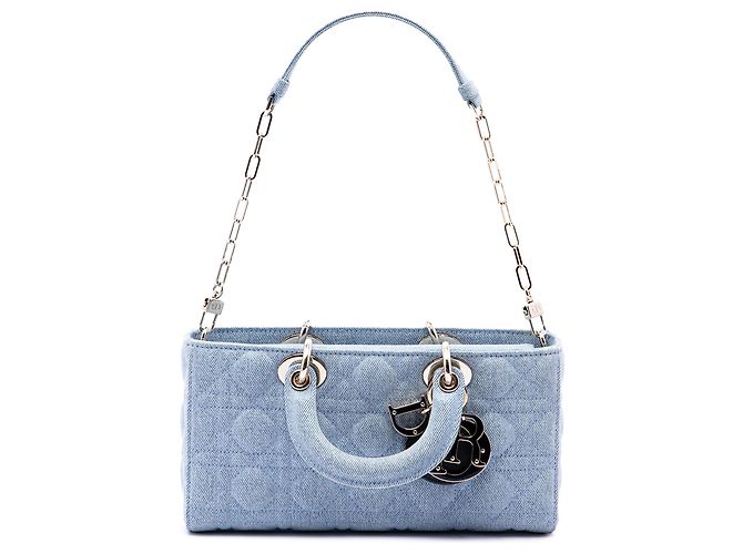Dior Blue Medium Denim Cannage Lady D Joy Azul - vista 6